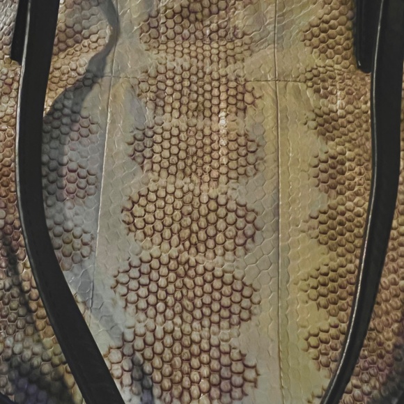 BMay Bags Embossed Python Soft Leather Essential Tote Purse Handbag - Picture 7 of 13